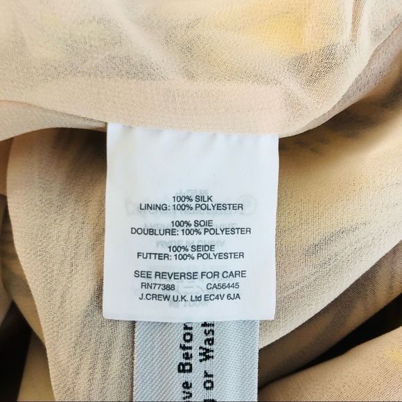 J Crew Silk Yellow and Blue Floral Sleeveless V-neck Midi Dress - Size 00 - Picture 11 of 13